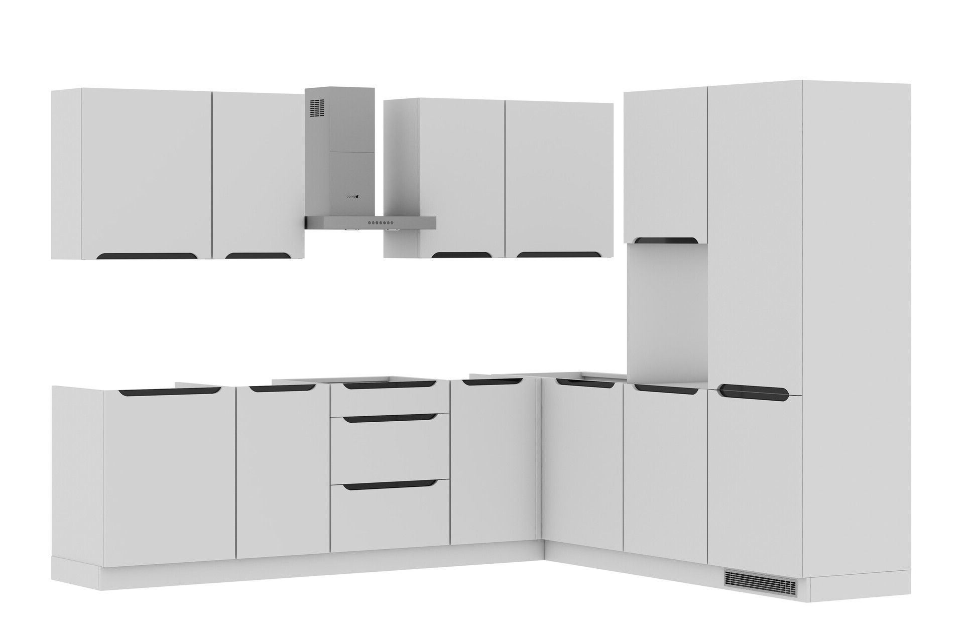Zestaw Mebli Kuchennych Capri Lewy 240X270 Cm Mdf Folia Biały Mat Cichy Domyk Blum