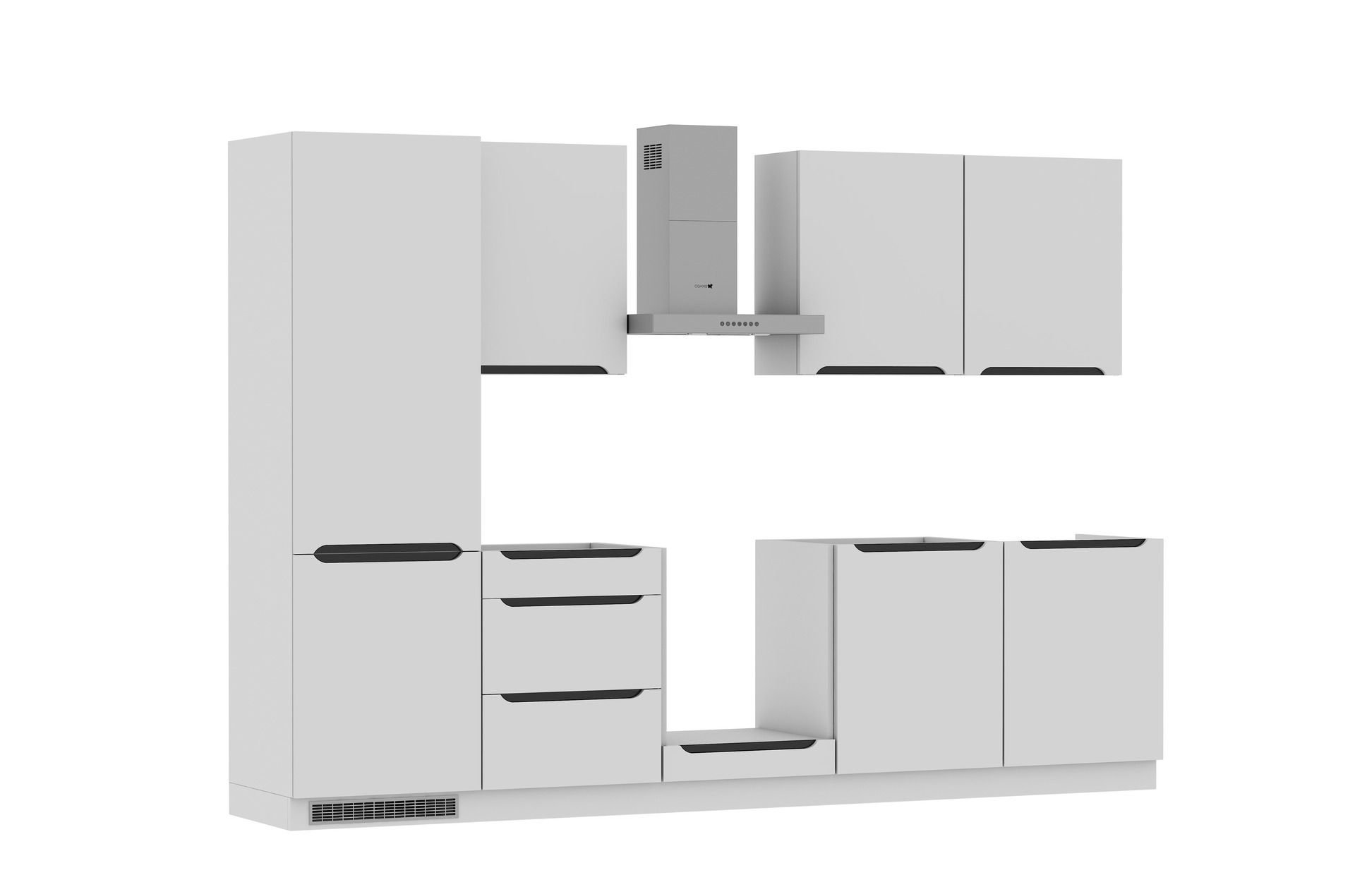 Zestaw Mebli Kuchennych Capri Lewy 300 Cm Mdf Folia Biały Mat