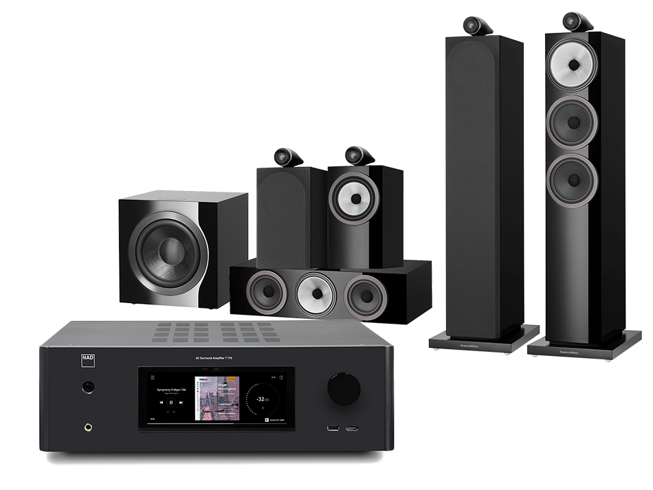 NAD T778 (czarny) + 703 S3 + 705 S3 + HTM71 S3 + DB4S (czarny)