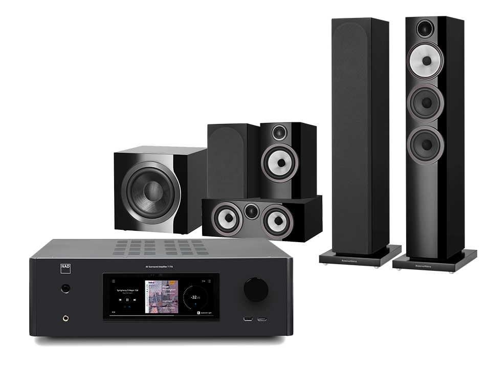 NAD T778 (czarny) + 704 S3 + 706 S3 + HTM72 S3 + DB4S (czarny)