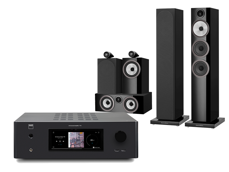 NAD T778 (czarny) + 704 S3 + 705 S3 + HTM72 S3 (czarny)