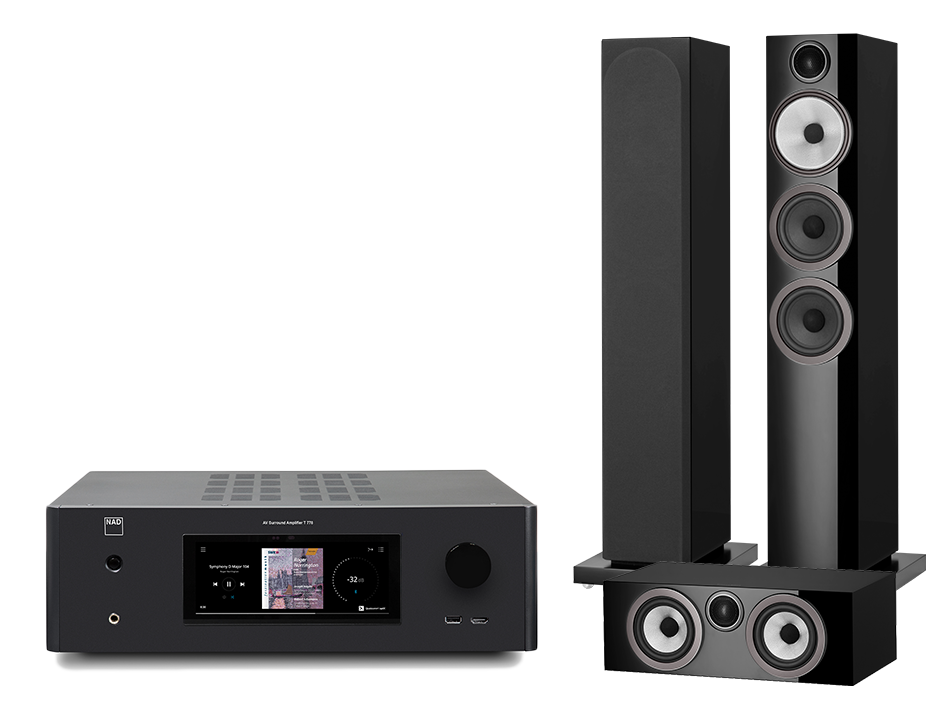 NAD T778 (czarny) + 704 S3 + HTM72 S3 (czarny)