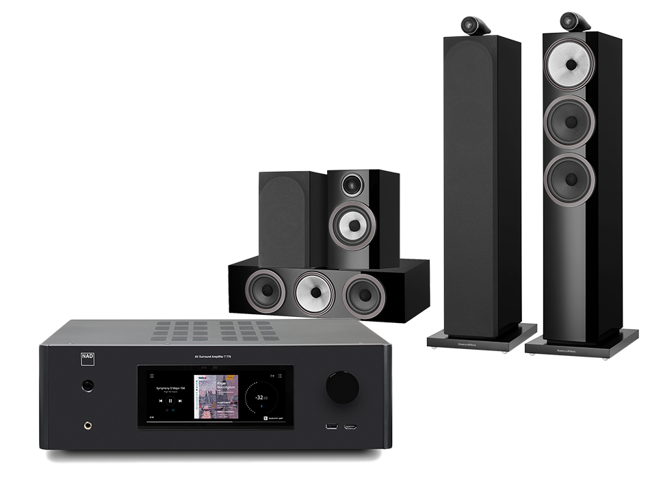 NAD T778 (czarny) + 703 S3 + 707 S3 + HTM71 S3 (czarny)