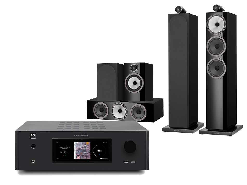 NAD T778 (czarny) + 703 S3 + 706 S3 + HTM71 S3 (czarny)