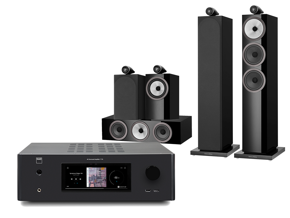 NAD T778 (czarny) + 703 S3 + 705 S3 + HTM71 S3 (czarny)