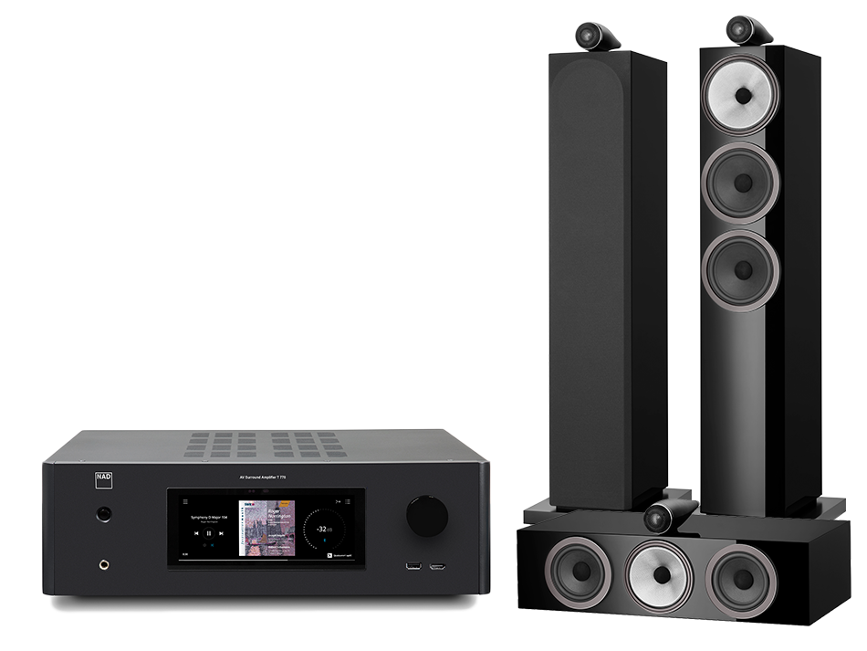 NAD T778 (czarny) + 703 S3 + HTM71 S3 (czarny)