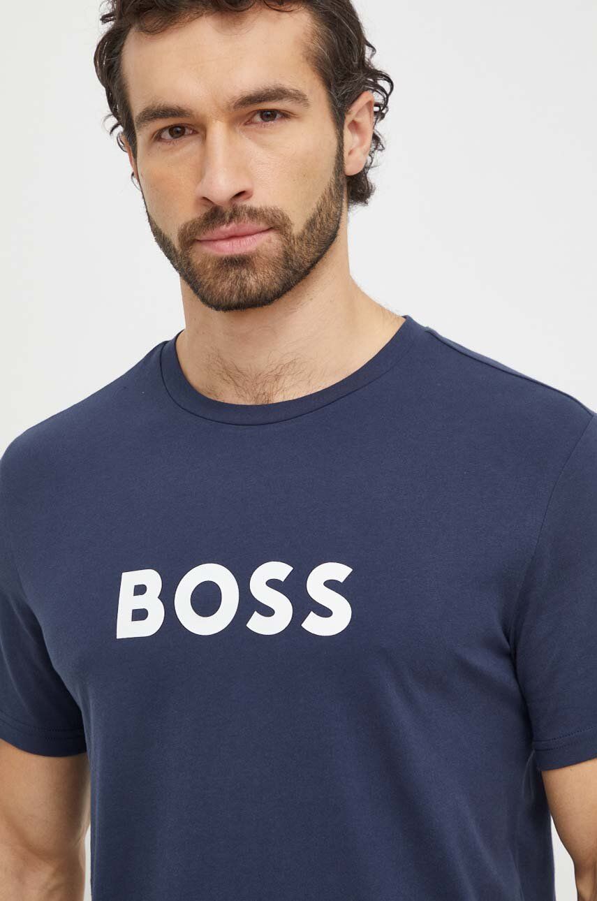 BOSS t-shirt plażowy kolor granatowy wzorzysty - Boss