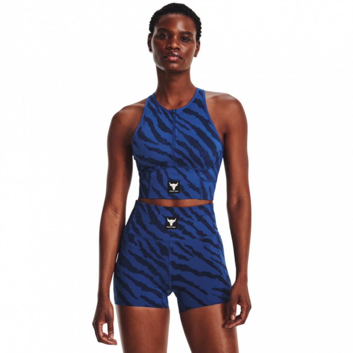 Damski top treningowy Under Armour Project Rock Mrdian Pt - granatowy - UNDER ARMOUR
