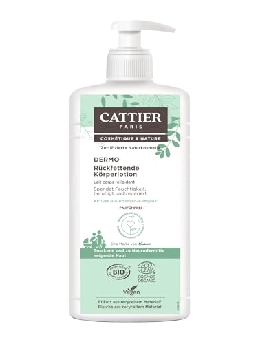 CATTIER PARIS Dermo regenerujący balsam do ciała – łagodzi uczucie napięcia i naprawia suchą i bardzo suchą, zniszczoną i skłonną do atopowego zapalenia skóry, 500 ml