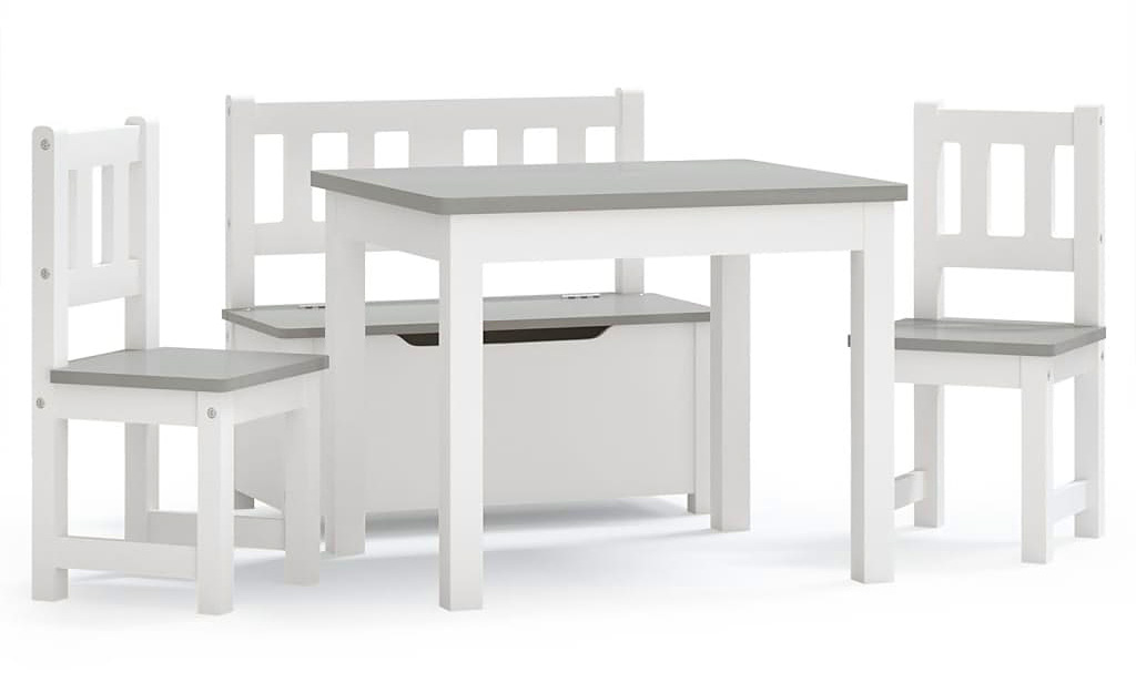 Biało-szary stolik z krzesełkami dla dziecka A2-C20