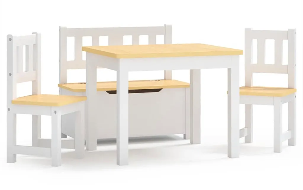 Biało-beżowy 4-częściowy zestaw dziecięcy C1-F90