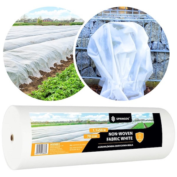 Agrowłóknina zimowa 70g/m2 ochronna na rośliny otulina gruba 50x1,1m biała