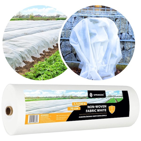 Agrowłóknina zimowa 70g/m2 ochronna na rośliny otulina gruba 100x1,1m biała