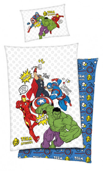 poszwa na kołdrę Avengers junior 140 x 200/90 cm bawełna biała