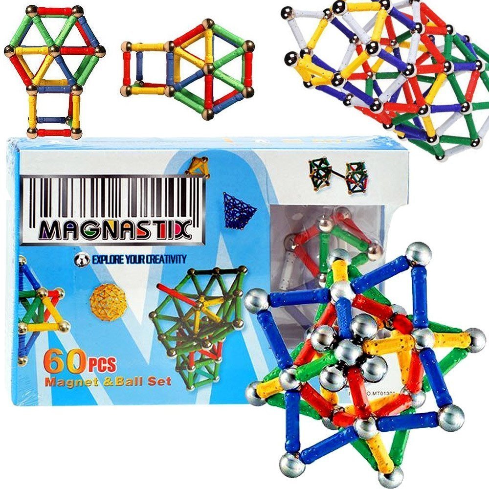 Klocki Kulki Magnetyczne +60 El. Magnesy Magnastix
