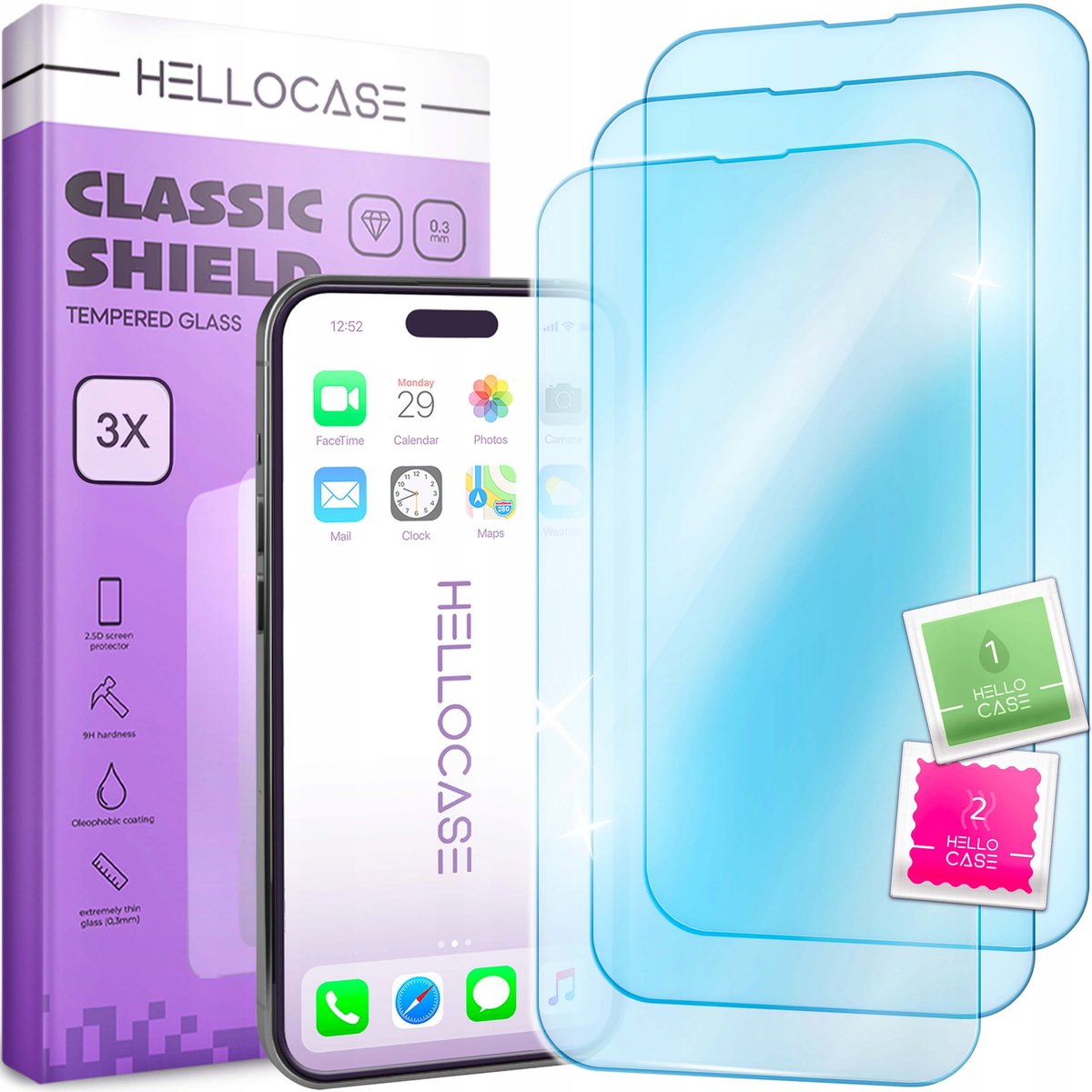 3 Sztuki | Szkło Hartowane Do Iphone 6 / 6S Szybka Szkiełko Folia Na Ekran