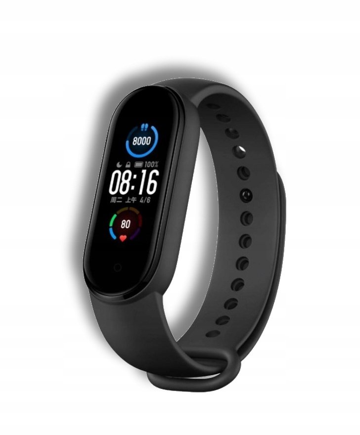 Opaska Zamienna Czarna Pasek Do Opaski Xiaomi Mi Band 5 / 6 / 7 Watch Black