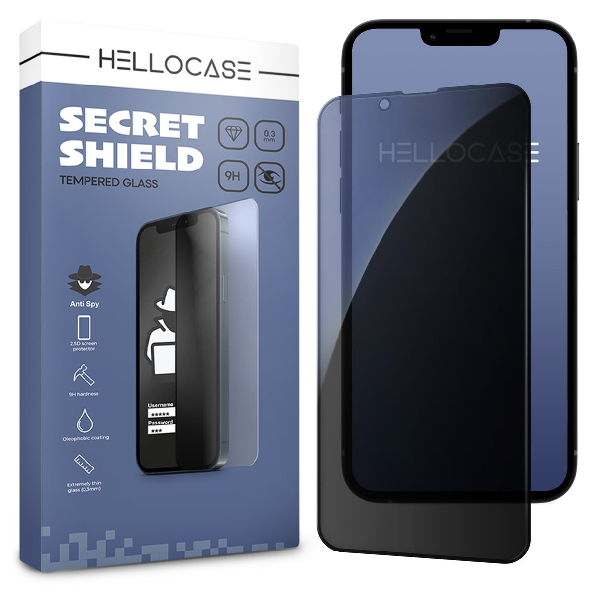 SZKŁO NA EKRAN PRYWATYZUJĄCE DO IPHONE 14 PRO ANTI-SPY SZYBKA 9H