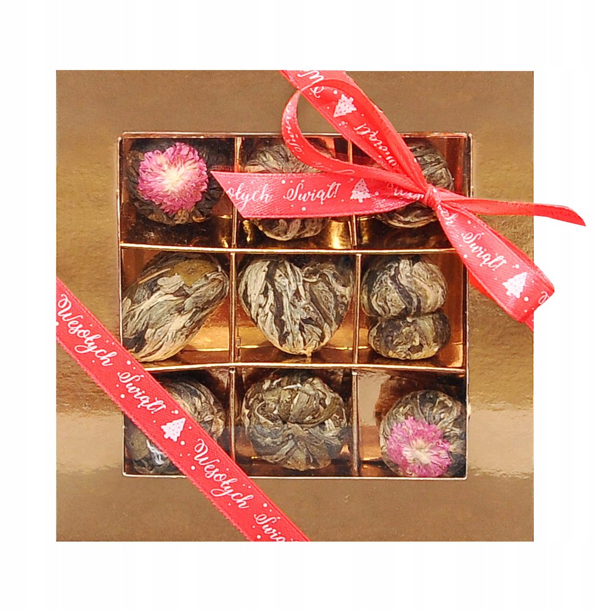 Herbata Świateczna kwitnąca Bombonierka Zestaw