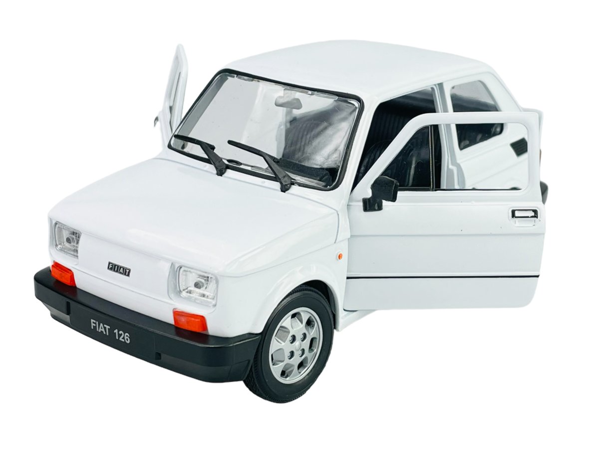 WELLY FIAT 126p BIAŁY 1:21 SAMOCHÓD NOWY METALOWY MODEL