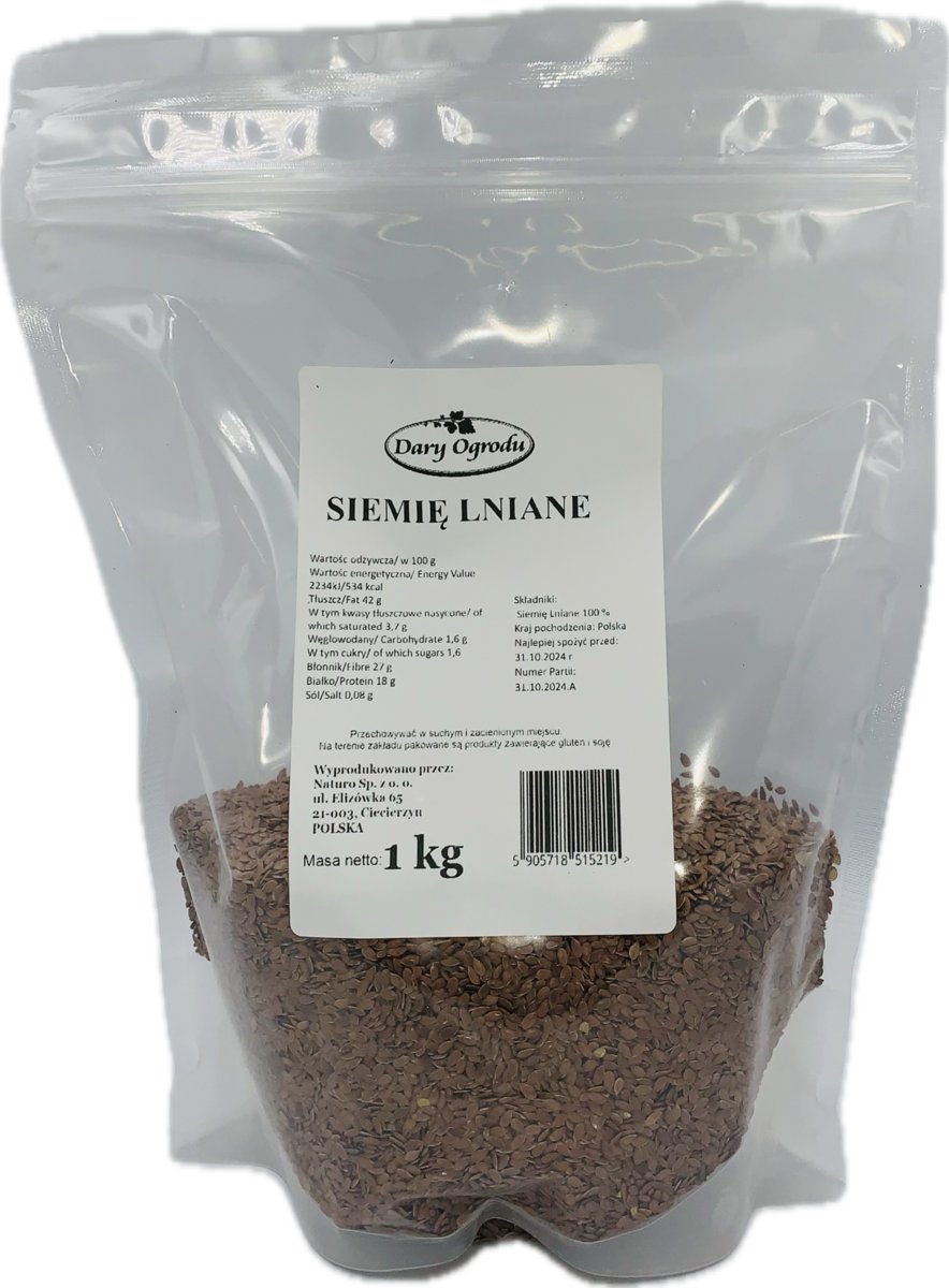 Siemię Lniane Ziarno lnu Brązowe Naturalne 1kg