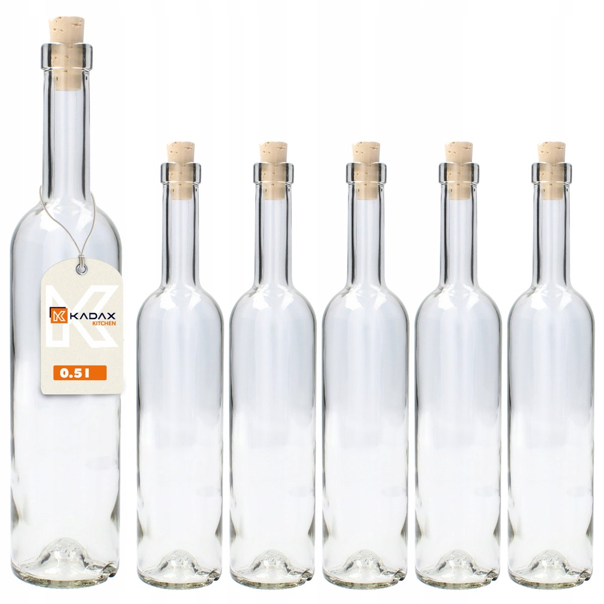 KADAX Butelka Nalewki Z Korkiem Wino fi19,5 6szt