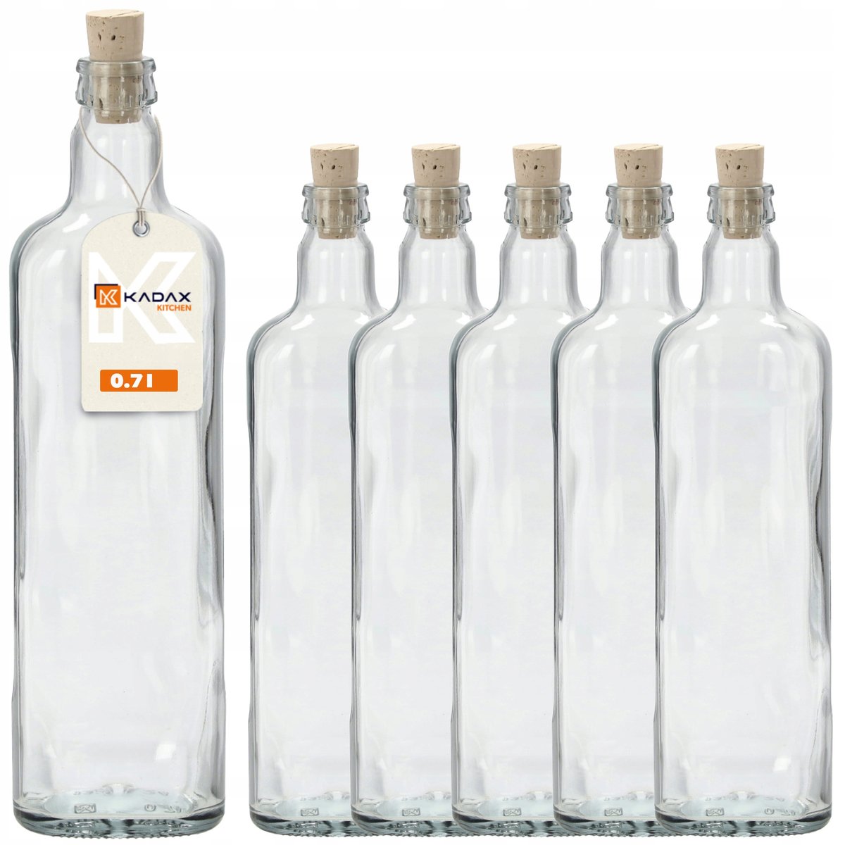KADAX Butelka Na Nalewki Z Korkiem Wino fi21 6szt