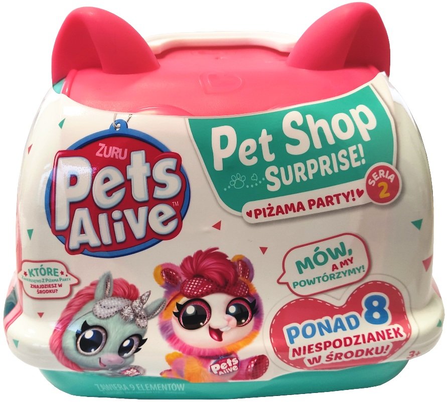 ZURU PETS ALIVE PIŻAMA PARTY PLUSZAK + TRANSPORTER