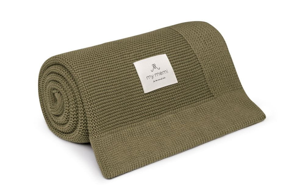 Bambusowy kocyk khaki 80x100 - classic my memi