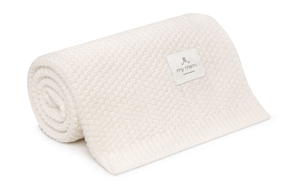 Kocyk ze 100% wełny merino cream - premium collection my memi