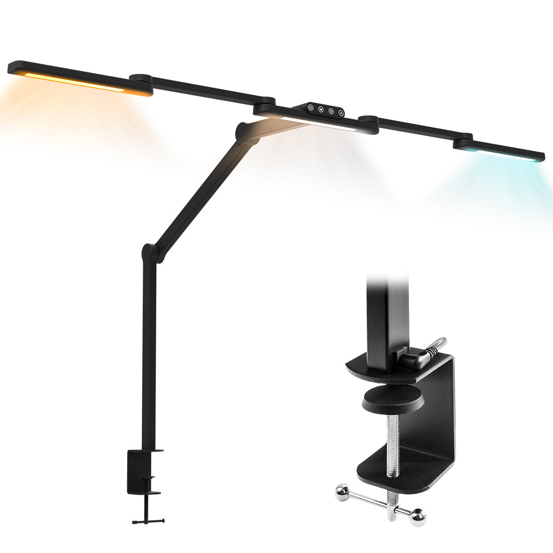 Lampka Biurkowa Kreślarska Nowoczesna 106cm Led Bezcieniowa z Regulowana Barwa i Jasność Spacetronik Glow D2 Lampa na Biurko