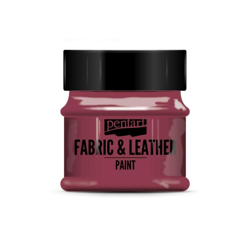 Farba do tkanin i skór bordowa 50ml      Pentart