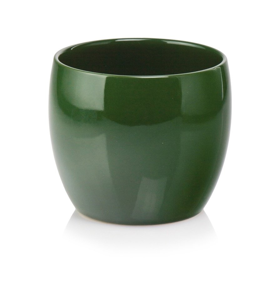 Osłonka zielona kula mała doniczka ceramiczna 11