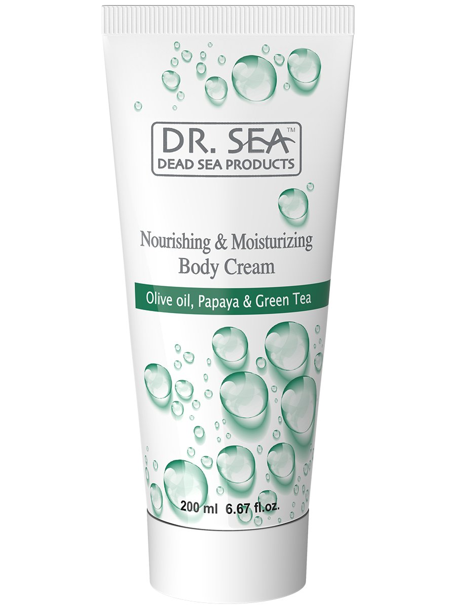 Dr.Sea, Odżywczo-nawilżający krem do ciała z oliwką, papają i zieloną herbatą, 200ml