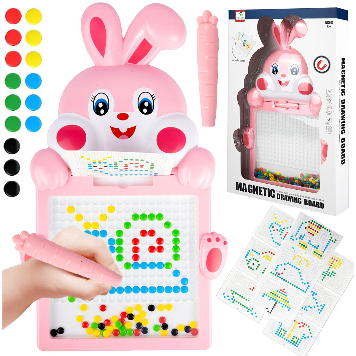 TABLICA MAGNETYCZNA BOARD MOZAIKA GUZIKOWA MONTESSORI UKŁADANKA KROPKI Z791R