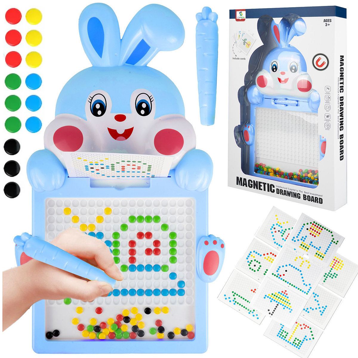 TABLICA MAGNETYCZNA BOARD MOZAIKA GUZIKOWA MONTESSORI UKŁADANKA KROPKI Z791N