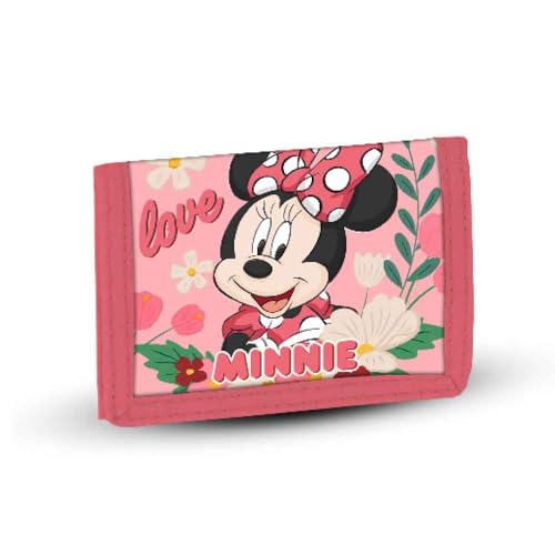Minnie Mouse Garden portfel na rzepy, różowy, 21,5 x 9 cm, różowy, Portfel na rzepy Ogród