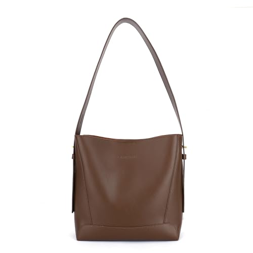 Carlheim Women's Totebags Statement Genuine Leather, Black, brązowy, Rozmiar uniwersalny, Minimalistyczny