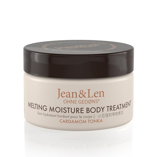Jean & Len Melting Moisture Body Treatment Cardamon & Tonka, dla pachnących rezultatów pielęgnacji, do skóry normalnej, wysokiej jakości tygiel, pielęgnujące masło do ciała, 50 ml