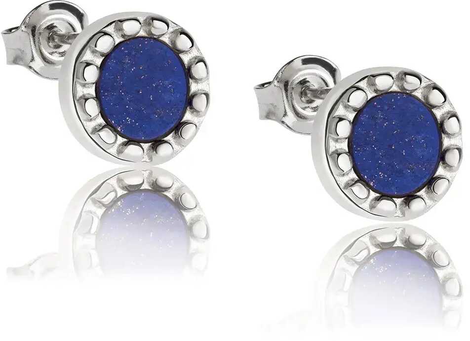 Kolczyki Lapis Lazuli Wkrętki Srebrne