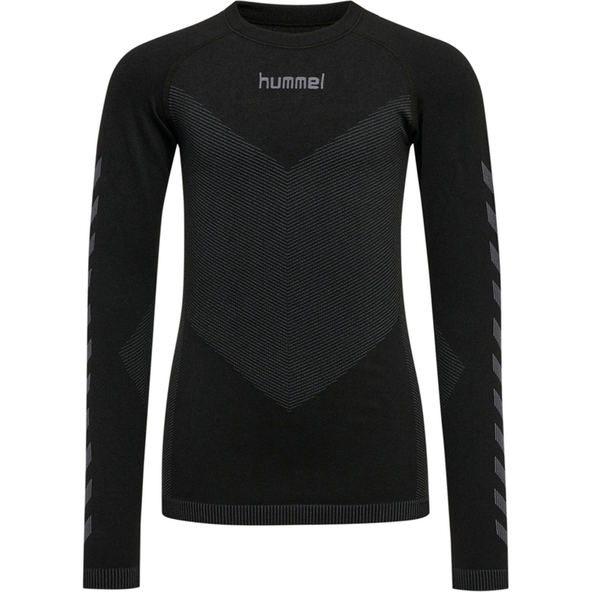 Hummel First Seamless Jersey koszulka funkcyjna z długim rękawem czarna dla dzieci, 140/152 (202639)