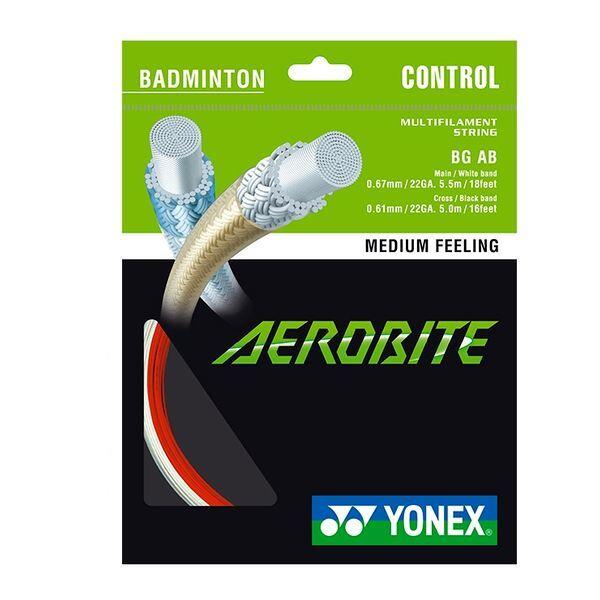 Naciąg Do Badmintona Hybrydowy Yonex Bg Aerobite Biało/Czerwony