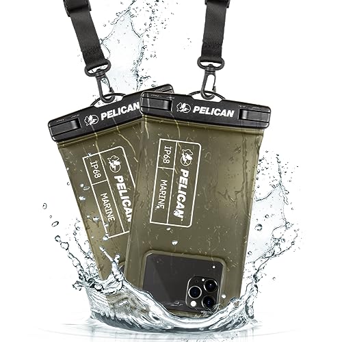 CASE-MATE 2-pak Marine - wodoodporne etui na telefon IP68 (rozmiar regularny) - pływające wodoodporne etui na telefon iPhone 14 Pro Max / 13 Pro Max / 12 Pro Max / 11 / S23, odpinana smycz, zielony OD