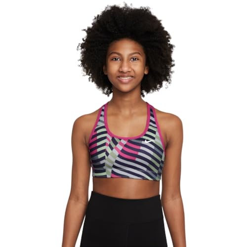 Nike Dziewczęcy G Nk Swsh Rev Bra Sport AOP biustonosz sportowy