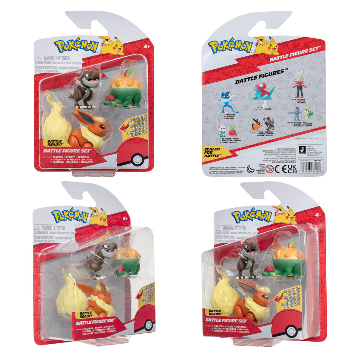 Pokemon Figurka Bitewna Seria 16, (3Pk: Appltun, Tyrunt, Flareon)