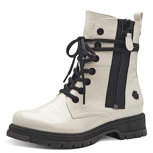 MARCO TOZZI by Guido Maria Kretschmer damskie sztyblety sznurowane na zimę, Patent na ?mietan?, 42 EU