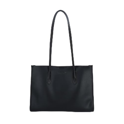 Carlheim Women's Totebags Statement Genuine Leather, Black, czarny, Rozmiar uniwersalny, Minimalistyczny