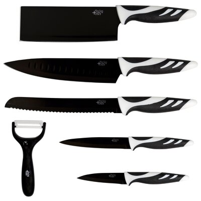 CECOTEC Zestaw noży Cecotec 6 Set Black Swiss Chef Knives 6 szt. Czarny
