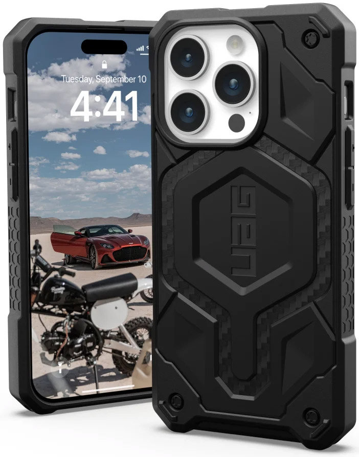 UAG Monarch Pro MagSafe do iPhone 15 Pro carbon fiber