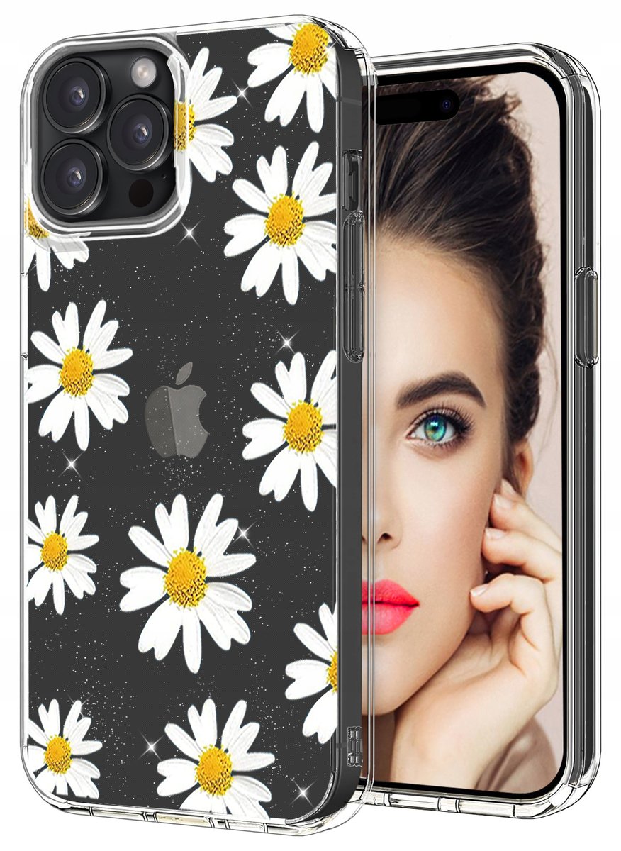 ETUI do Apple iPhone 15 Pro Max WZORY BROKAT CASE PRZEŹROCZYSTE + SZKŁO 9H
